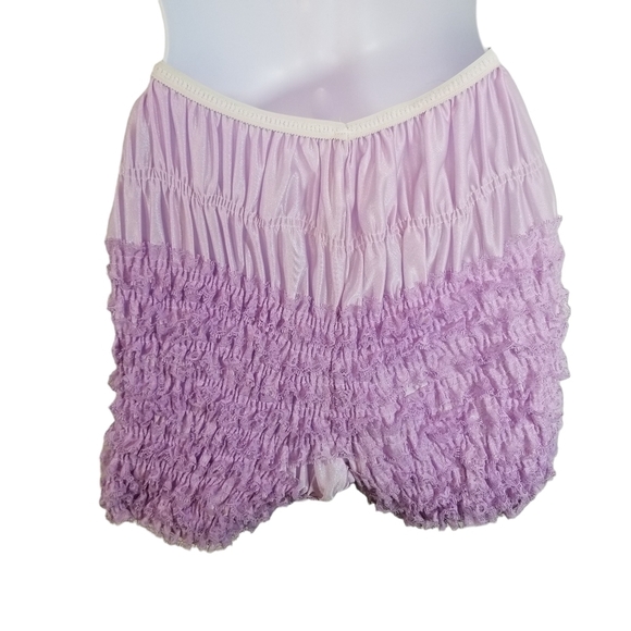 Vtg lilac purple ruffle square dance shorts bloomers pettipants sissy - Picture 2 of 10